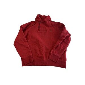 Polo Ralph Lauren Sweater Mens XL Red Shawl Collar Pony Logo Pullover Knit